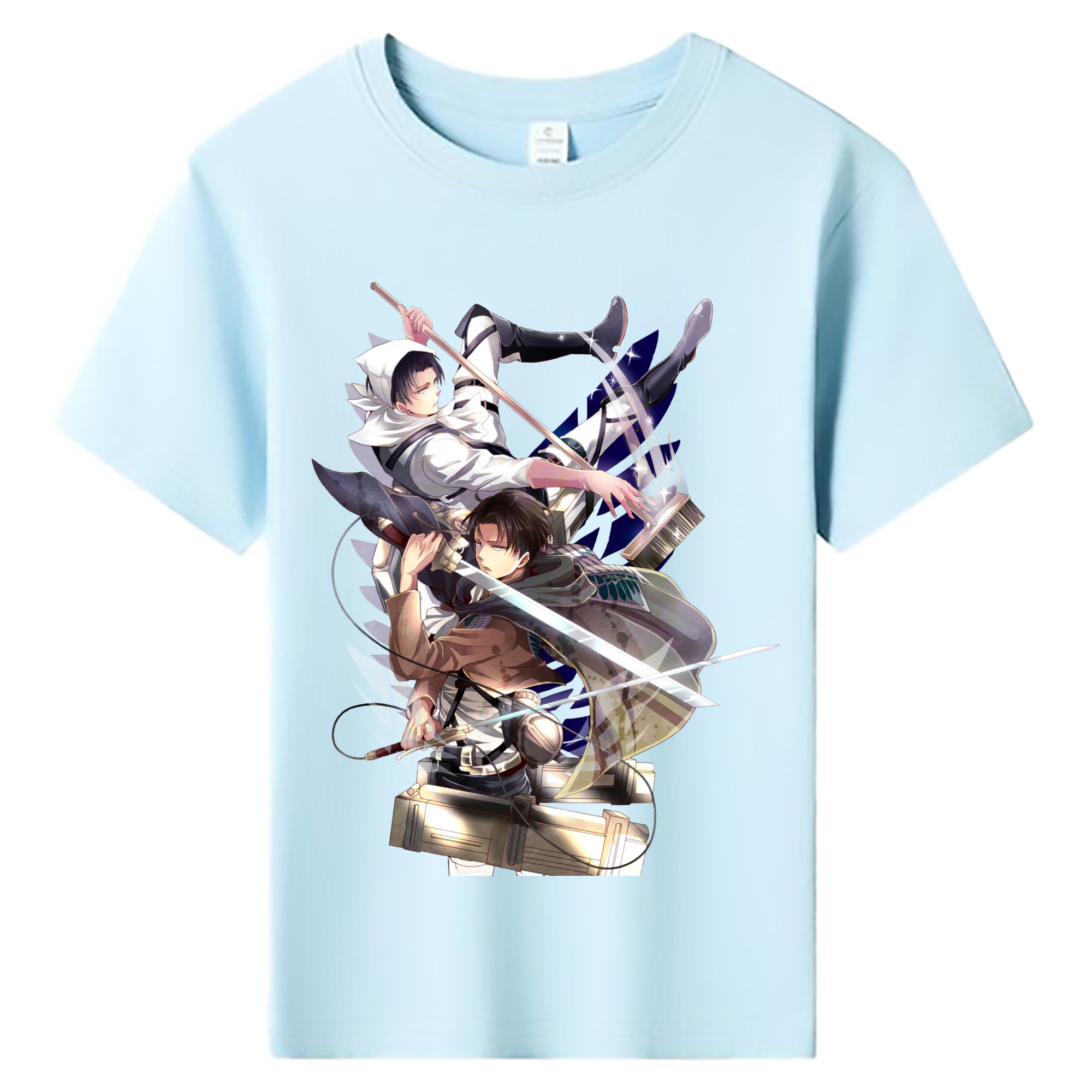 （画像用） 進撃の巨人 リヴァイ·アッカーマン Attack on Titan Levi Ackerman 綿100％キッズTシャツ（フロントプリント）